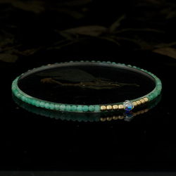 輕奢風祖母綠14K包金 GF Swarovski 配珠水晶手鍊 ( Emerald Bracelet ) 第1張的照片