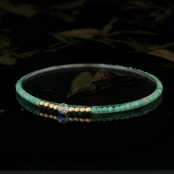 輕奢風祖母綠14K包金 GF Swarovski 配珠水晶手鍊 ( Emerald Bracelet ) 第2張的照片