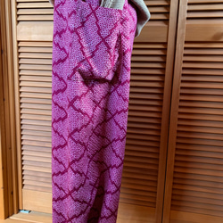絞りの羽織から　もんぺパンツ　総丈８６ｃｍ　着物リメイク 3枚目の画像