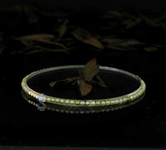 輕奢風翡翠綠鋯石14K包金 GF Swarovski 配珠水晶手鍊 ( Green Zircon Bracelet ) 第1張的照片