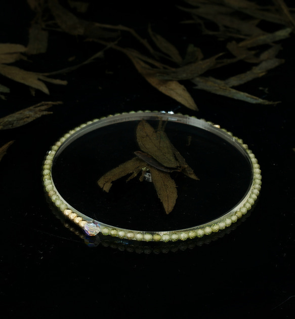 輕奢風翡翠綠鋯石14K包金 GF Swarovski 配珠水晶手鍊 ( Green Zircon Bracelet ) 第2張的照片