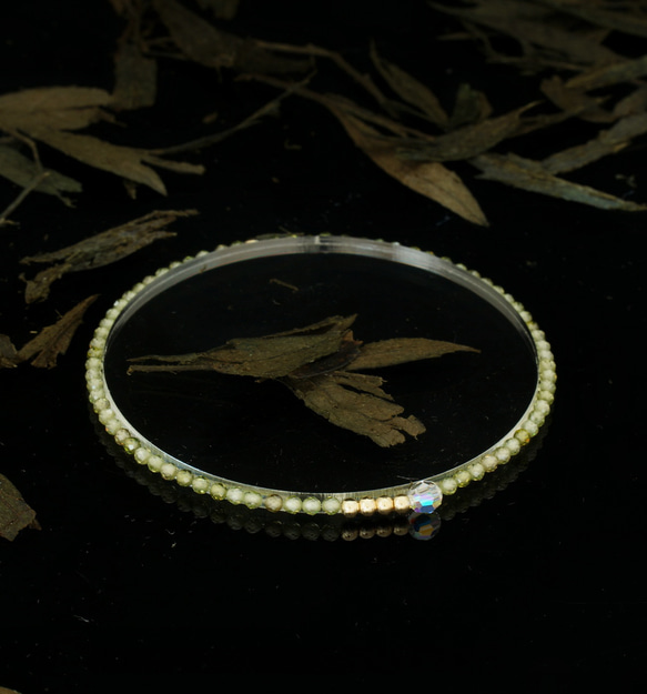 輕奢風翡翠綠鋯石14K包金 GF Swarovski 配珠水晶手鍊 ( Green Zircon Bracelet ) 第6張的照片