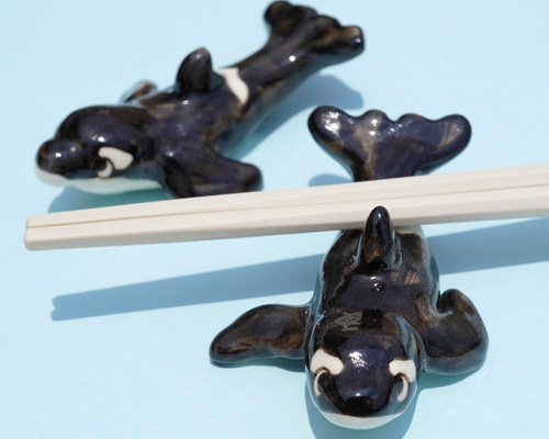 陶器]シャチの箸置き[水族館] 箸・箸置き chopiandchoco 通販 16232611