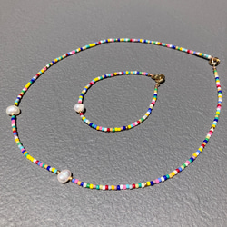 Ibiza/Multicolor Beads x Pearl - マルチカラービーズxパールブレスレット 13枚目の画像