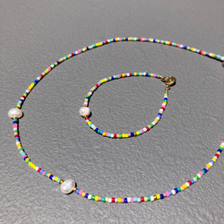 Ibiza/Multicolor Beads x Pearl - マルチカラービーズxパールブレスレット 8枚目の画像