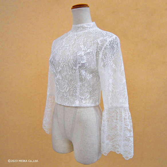 ウェディング ボレロ 白 ウェディングドレス長袖 カラードレスを袖ありにアレンジ 結婚式　演奏会 bo046 2枚目の画像