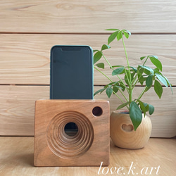 落ち着いた和のスマホスタンド。ゆらりトンボ、ペン立て付き。竹工芸、手作り。 1_ed456bc814a4b82cf977b398416c