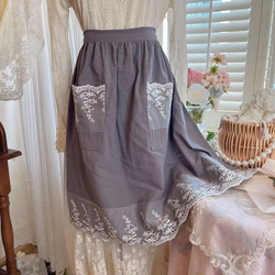 ホワイト刺繍 レース付き フレンチスタイル フリル コットン