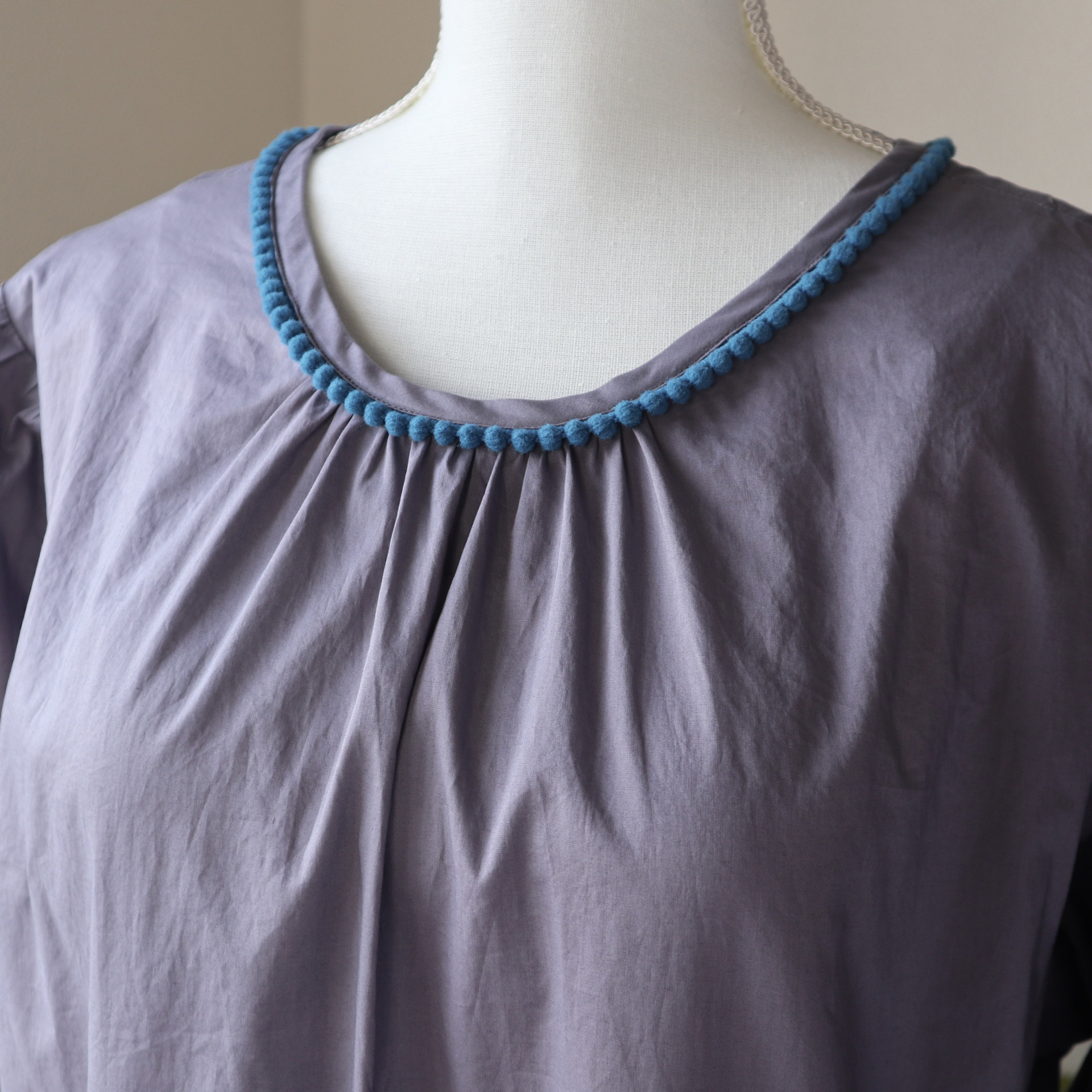 オーガニックコットンラベンダーカラーの割烹着