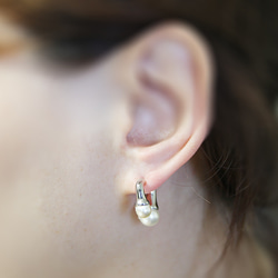 ERG-2460-R【2SET】珍珠耳環，珍珠柱耳環12mm X 21mm 第6張的照片