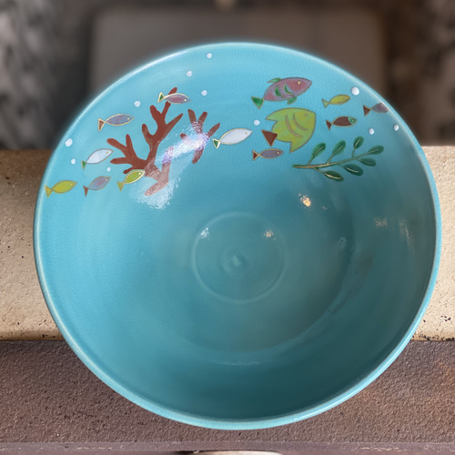 平茶碗　夏茶碗　' 色絵　さかな' 京焼　茶道具 京焼清水焼の茶道の夏茶碗や平茶碗おすすめ8選！京都の陶芸家が