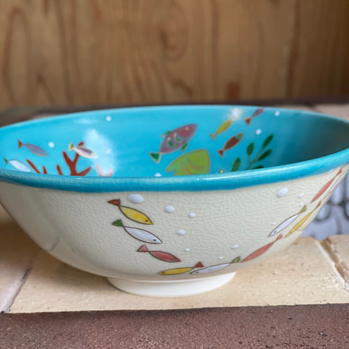 平茶碗　夏茶碗　' 色絵　さかな' 京焼　茶道具 夏茶碗 平茶碗 ' 色絵 朝顔あさがお' 京焼 茶道具 - メルカリ