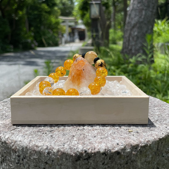 新たなチャレンジを応援する天然石ブレスレット♪ゴールドルチル×皇帝龍タイガーアイ×シトリンクラック＆カットオニキス・水晶 