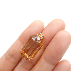 限量現貨 - 天然優質黃水晶 大號圓柱體切割 古董純 14K 金墜 25.2ct 第7張的照片