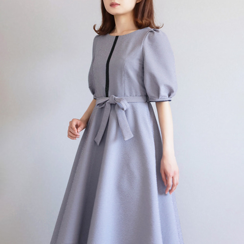リボン付きパフスリーブシアーボレロ刺繍レースマーメイドシルエットキャミワンピース Leja（レジャ）の「【LEJA】リボン付きパフスリーブシアーボレロ