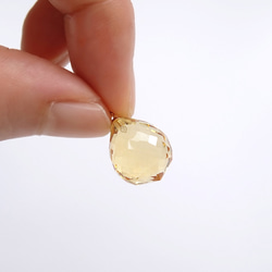 限量現貨 - 天然優質黃水晶 大號圓水滴切割 古董純 18K 金墜 13.75 ct 第6張的照片