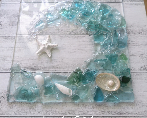 WAVE』シーグラス×水晶 レジンアート その他アート Kapua