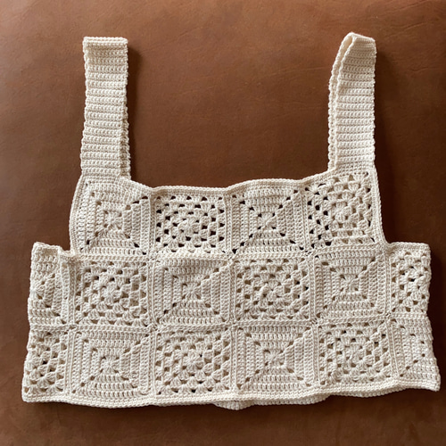 ハンドメイド ビスチェ ニットビスチェ グラニースクエア ベスト
