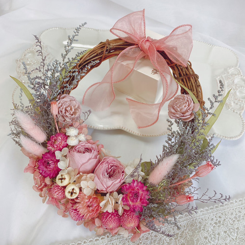 秋色くすみ系ピンクのハーフリース – 上品な秋の decor •ᴗ•ꕤ