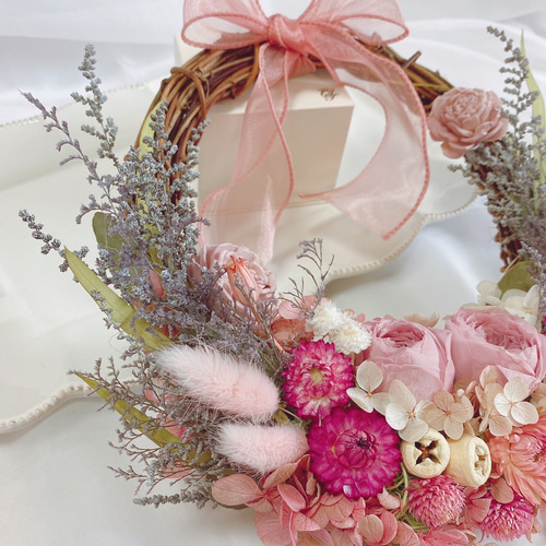 秋色くすみ系ピンクのハーフリース – 上品な秋の decor •ᴗ•ꕤ