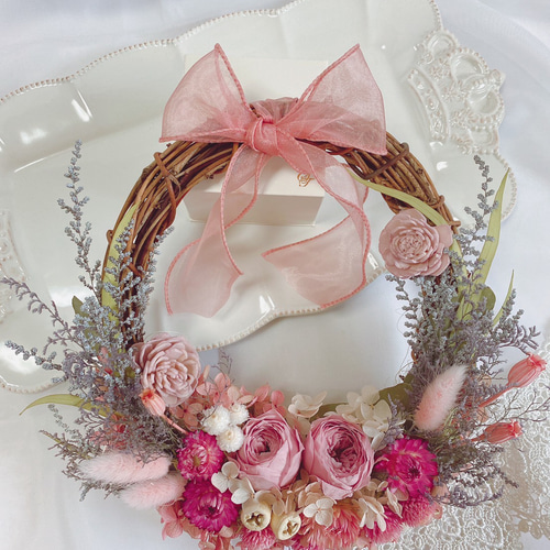 秋色くすみ系ピンクのハーフリース – 上品な秋の decor •ᴗ•ꕤ