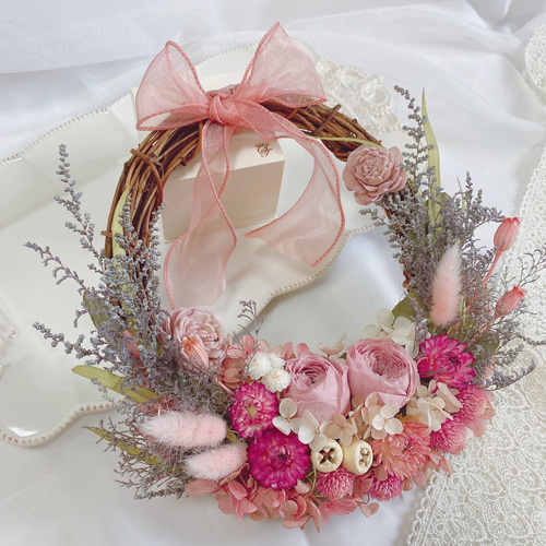 秋色くすみ系ピンクのハーフリース – 上品な秋の decor •ᴗ•ꕤ