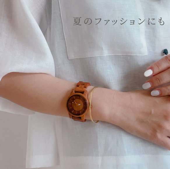 木製 腕時計 ナチュラル おしゃれ レディース 日本製ムーブメン 軽量 7枚目の画像