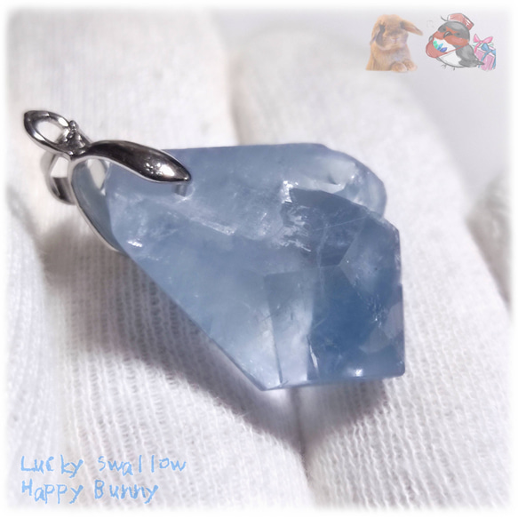 セレスタイト マダガスカル産 ファセットカット ペンダント ネックレス向け 天青石 celestite No.5725 4枚目の画像