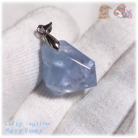 セレスタイト マダガスカル産 ファセットカット ペンダント ネックレス向け 天青石 celestite No.5725 7枚目の画像