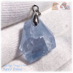 セレスタイト マダガスカル産 ファセットカット ペンダント ネックレス向け 天青石 celestite No.5725 2枚目の画像