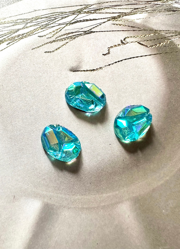 1個 1960s ドイツ 18×13mm ヴィンテージガラス オーバル カボション
