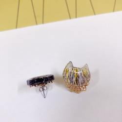 (HK$180)Cat with Collar Pierced Earrings 第3張的照片