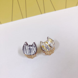 (HK$180)Cat with Collar Pierced Earrings 第2張的照片