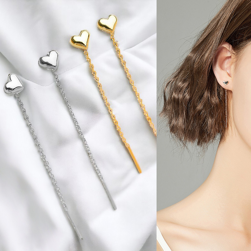 Amazon | K18 ハート アメリカンピアス 揺れるピアス チェーン