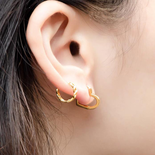 セット売　ノジェス　ハートフープピアス+アメジストアメリカンピアスセット セット売 ノジェス ハートフープピアス+アメジストアメリカン