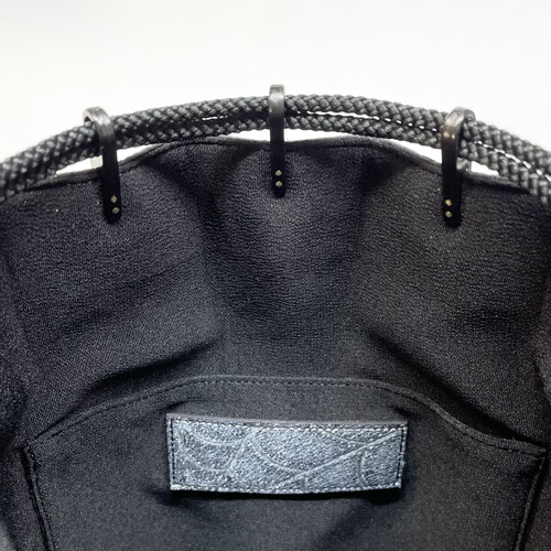 信玄袋(マチ有り、大)、豚革、スパイダーエンボス、途中切り替え無し