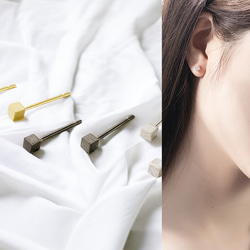 K18 18金 18k ピアス ロングピアス　バー　♡③ 楽天市場】K18YG カッティング ロングバー ピアス 【送料無料