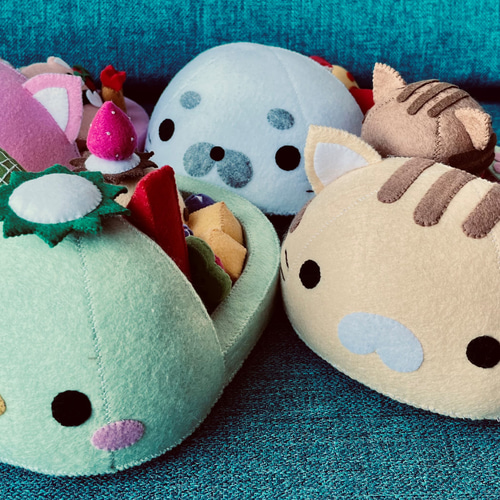 SHIDO-RICO フェルトで作るどうぶつパンランチプレート☆型紙&レシピ