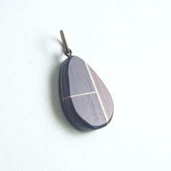 木製リバーシブルペンダントトップ　送料無料　螺鈿　寄木細工　ローズウッド 3枚目の画像