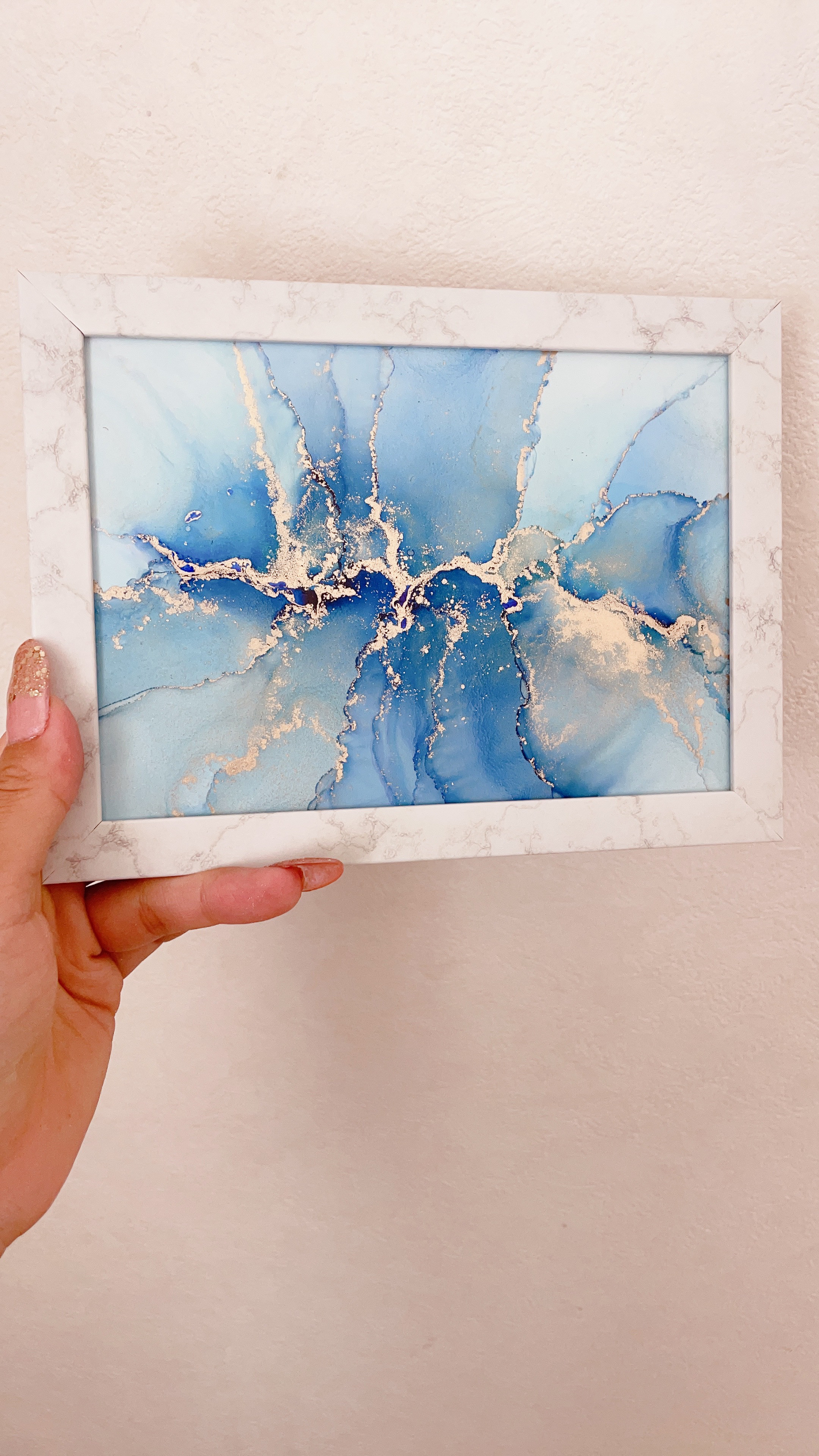 アルコールインクアート　訳あり　ハンドメイド　インテリア アウトレットsale!!『トパーズ』アルコールインクアート18×14cm