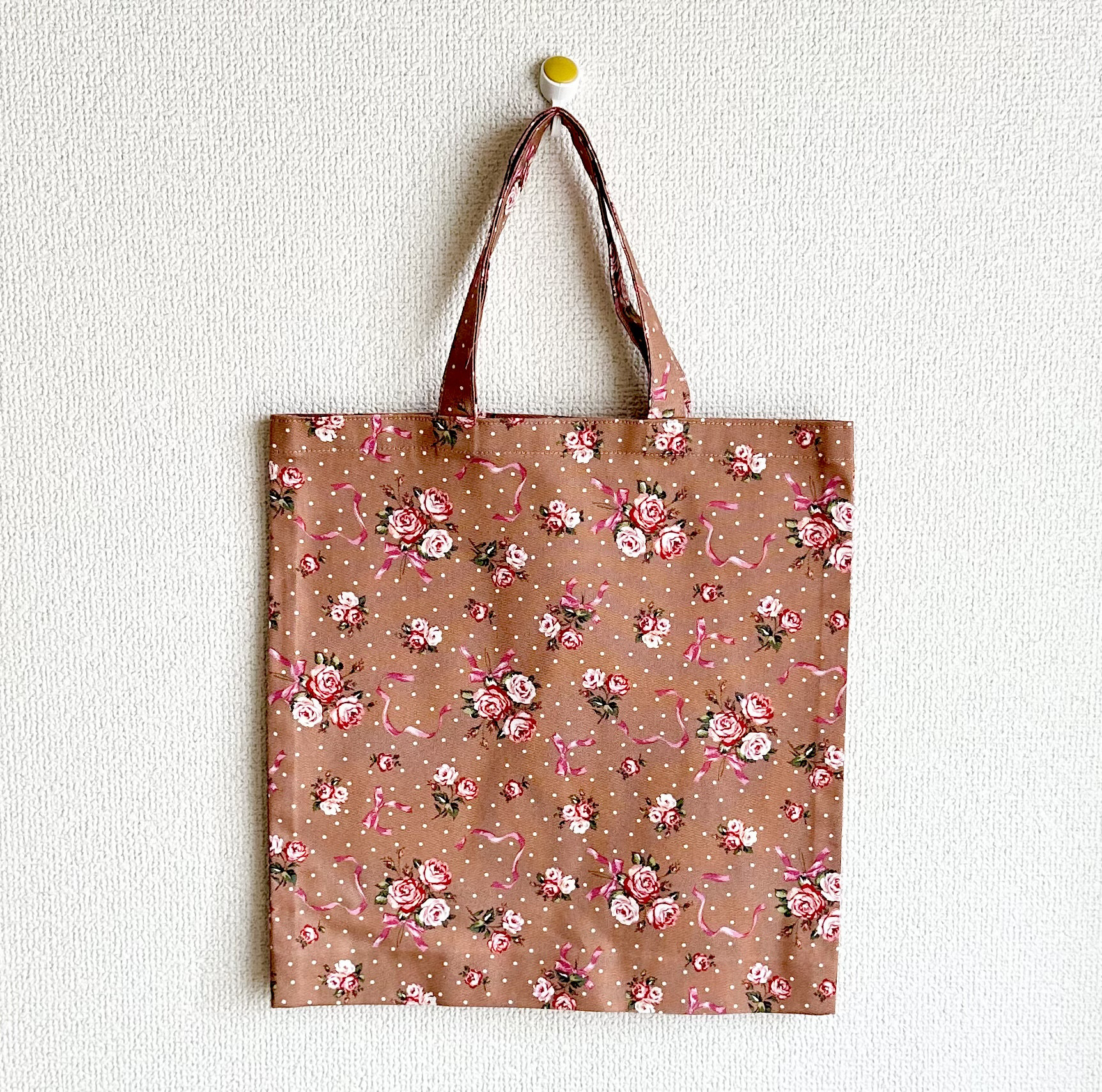 花柄モチーフのトートバッグ 刺繍柄 トートバッグ 透け感 花刺繍 花柄 フラワー トートバッグ