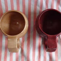 　白とパープルの一木彫りペアコーヒーカップ 5枚目の画像
