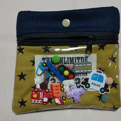 デニムリメイク〈フリル付き長財布〉お財布バッグ ハンドメイド