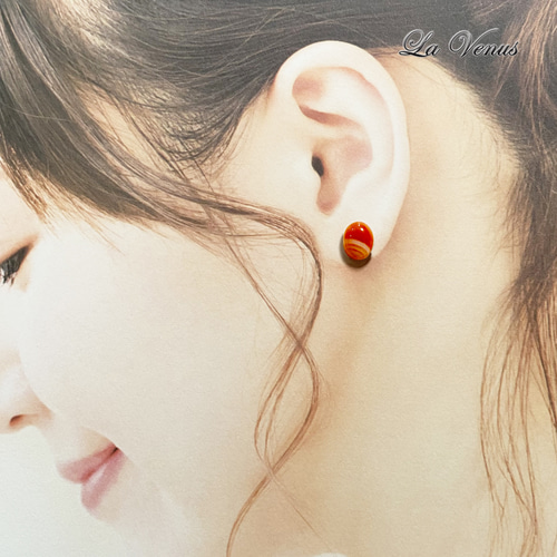 pt900 プラチナ フープピアス 313 ペア♡②（天然石