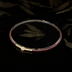 輕奢風紫石榴石14K包金 GF Swarovski 配珠水晶手鍊 ( Purple Garnet Bracelet ) 第4張的照片