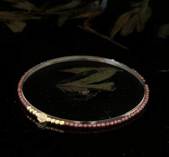 輕奢風紫石榴石14K包金 GF Swarovski 配珠水晶手鍊 ( Purple Garnet Bracelet ) 第5張的照片