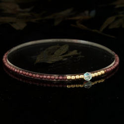 輕奢風紫石榴石14K包金 GF Swarovski 配珠水晶手鍊 ( Purple Garnet Bracelet ) 第3張的照片