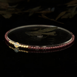 輕奢風紫石榴石14K包金 GF Swarovski 配珠水晶手鍊 ( Purple Garnet Bracelet ) 第2張的照片