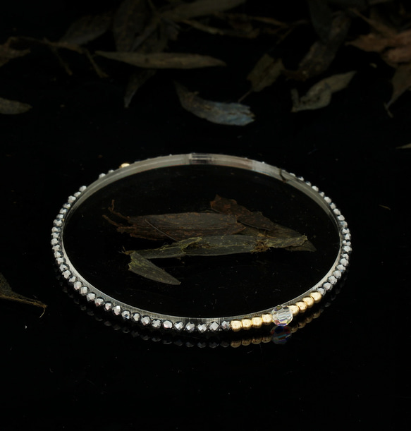 輕奢風鈦赫茲石14K包金 GF Swarovski 配珠水晶手鍊 ( Terahertz Bracelet ) 第5張的照片