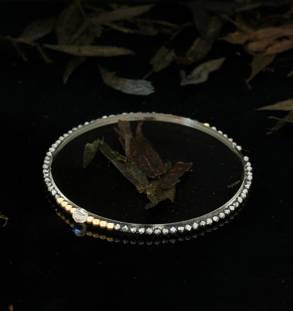 輕奢風鈦赫茲石14K包金 GF Swarovski 配珠水晶手鍊 ( Terahertz Bracelet ) 第6張的照片